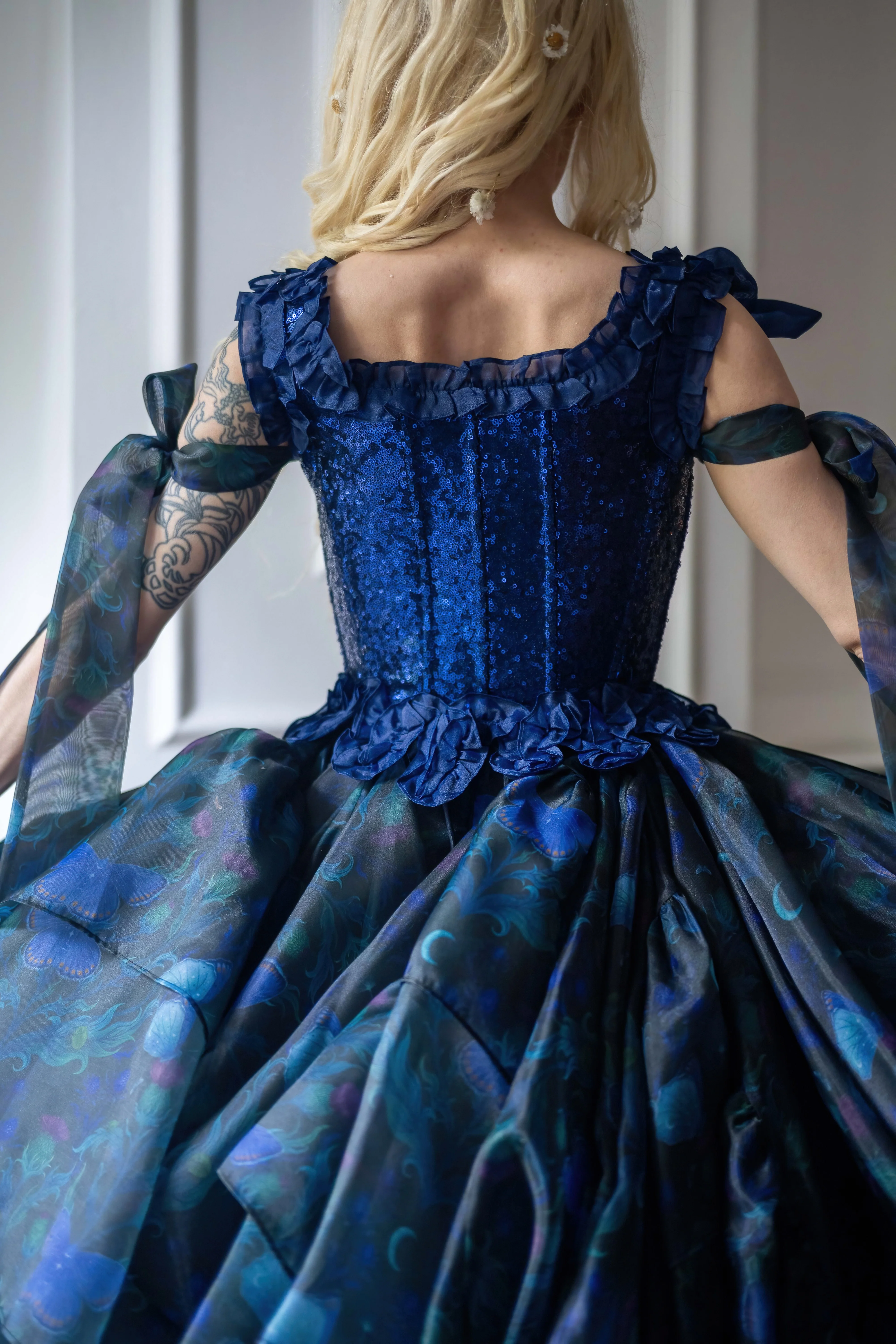 Blue Morpho Pompadour Corset - Image 11